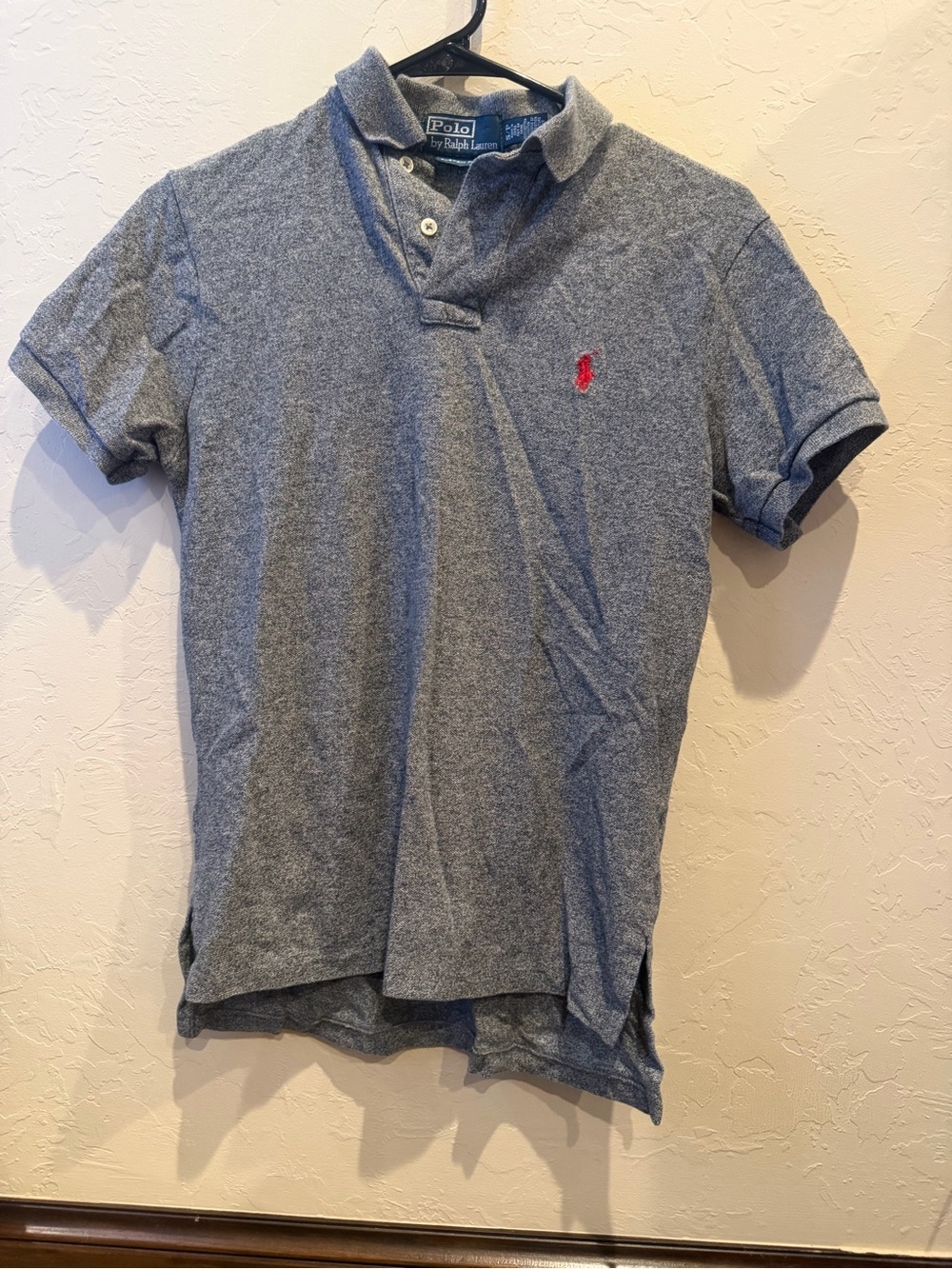 Polo by Ralph Lauren Grey Heather Polo with Red Pony Embroidery Size Small